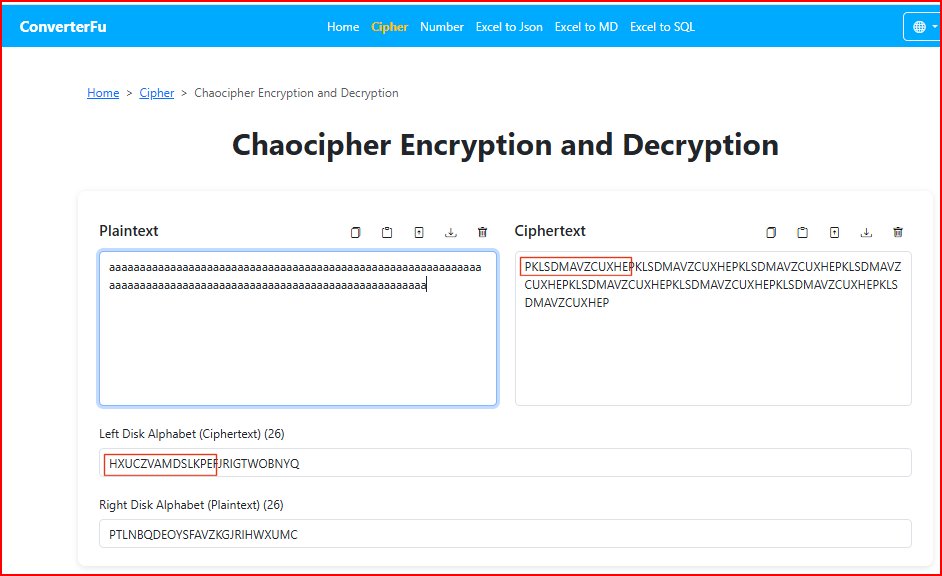 Encrypting stream of A's with converterfu.com